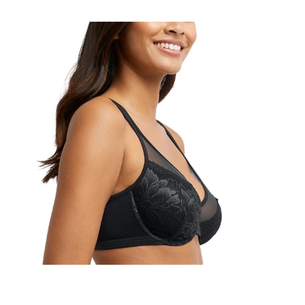 New Bali Women's Black One Smooth U Lace Minimizer Bra Size 36C - Picture 3 of 7